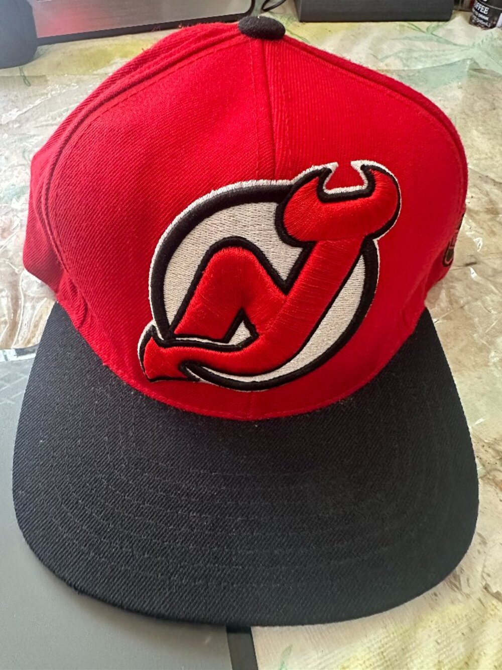 New Jersey Devils Mitchell & Ness SnapBack Hat Classic Logo Stanley Cup